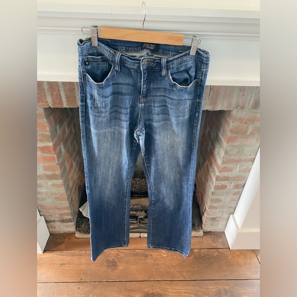 Judy Blue Womens Boot Cut Flare Jeans Dark Wash Denim size 31 Western